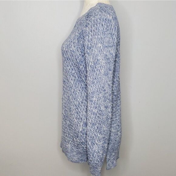 LOU & GREY blue sweater ombre knit crew neck top M - Picture 2 of 6